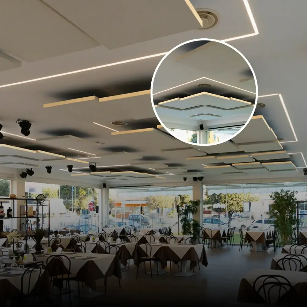 Redukcja hałasu i echa w restauracji w Anzio